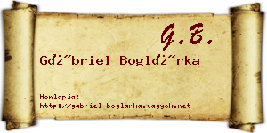 Gábriel Boglárka névjegykártya